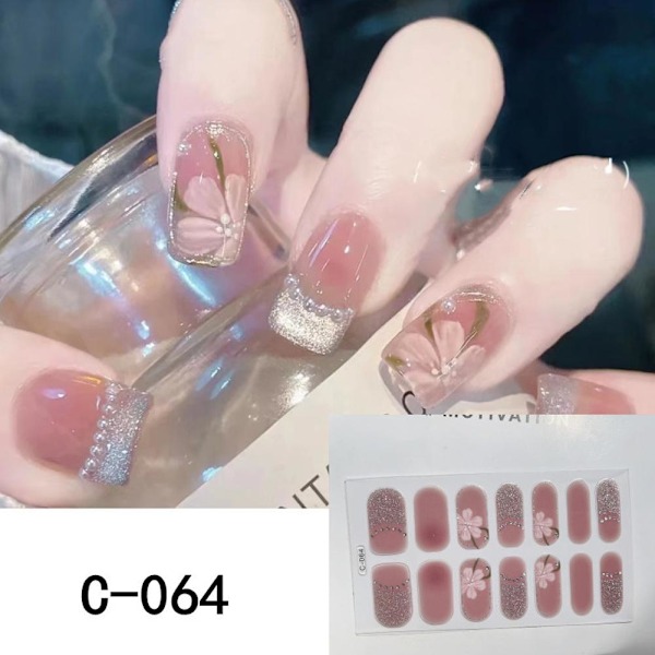 14 st 3D Blomster Nagelsticker - Lätt att Ta Bort - Flickaktigt Hjärta Sommar Nagelsti S1U3 C-064 14pcs