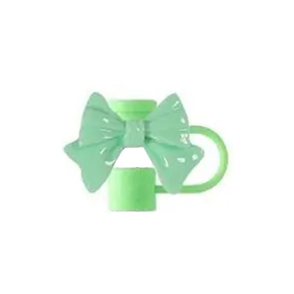 Silikon Sugrörsskydd Återanvändbar Rosett Sugrörsskydd Tätningspluggar F2 Skydd V2T9  green 1pcs