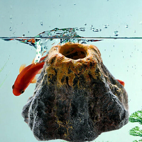 Akvarium Vulkanform Syrepump Fisktank Luftbubbla Ornament-Dekor Sto C1