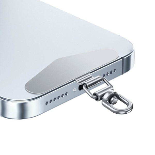 360° Roterbart Mobilskal Hängande Rep Fäst För Mobiltelefon Packning C7G7 silver 1pcs