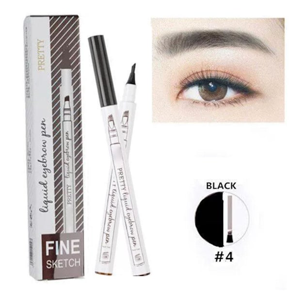 4-punkts Ögonbrynspenna Vattentät Långvarig Flytande Ögonbryn P 4#BLACK 5ml