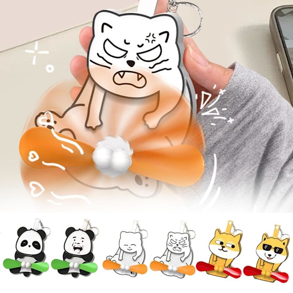 Nyhet & Kreativ Drag Lek Ägg Katt Tryck-vev Fläkt Hand Avlastare Akryl Roterbar Rolig Y1n0 Corgi  A