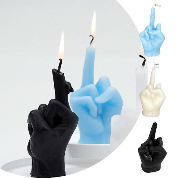 Doftljus med långfinger, Funky Rumsinredning, Juldoftljus Dekor Skrivbordsstatyer Dekorationer Present till Hem Sovrumstillbehör Black 9*6*5cm