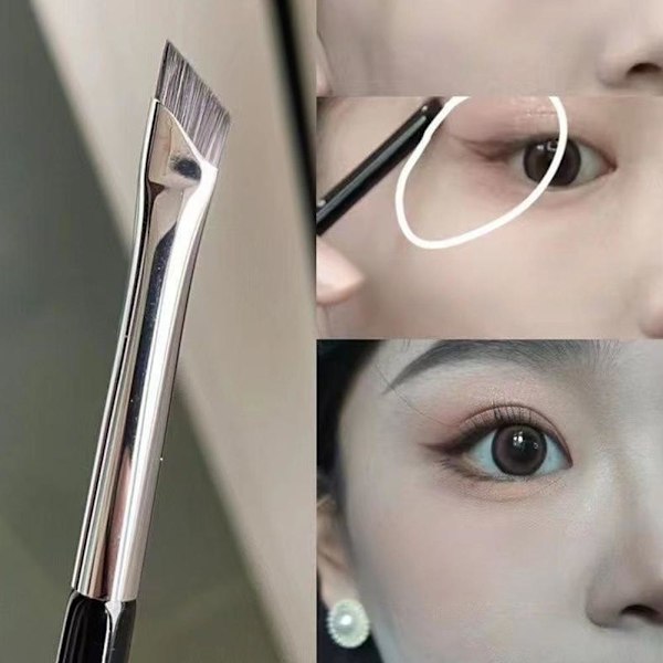 Liten Platt Diagonal Eyelinerborste Ultratunn Sminkborste Verktyg Smink M9V6 eyebrow brush, 1pcs