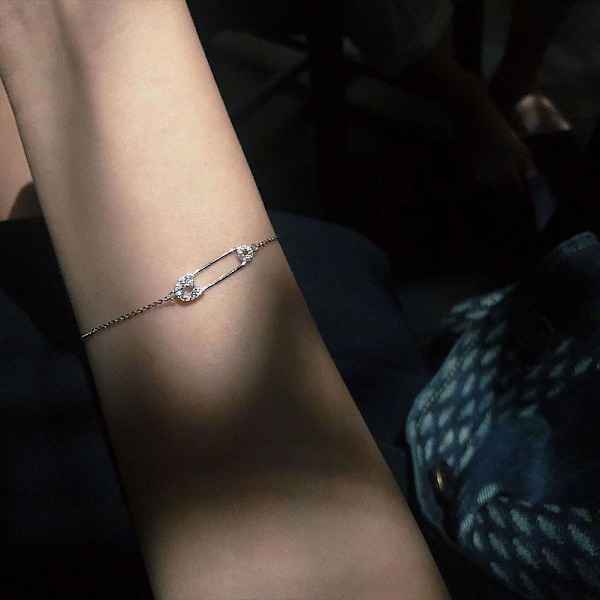 Nålarmband Mode Säkerhetsnålarmband Mångsidigt Bleknar Inte Enighet Modig silver one-size