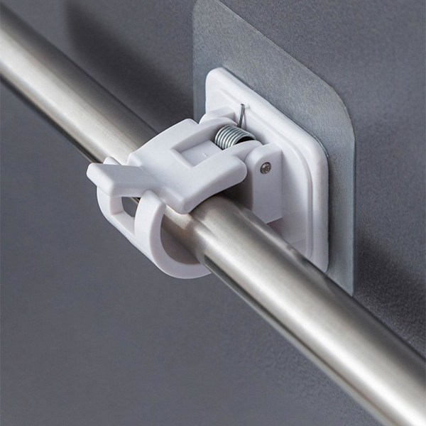 Självhäftande Gardinstång Väggfästen Krokar Justerbar Handdukshållare Badrum Hemfixering P9g2 white 2pcs