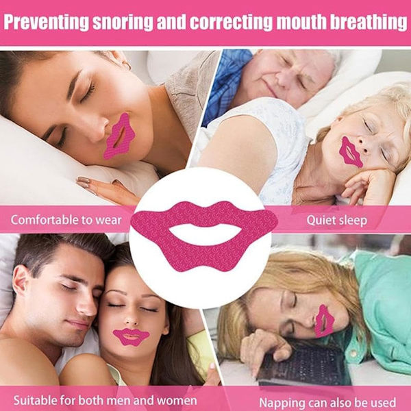 BQLQBQLQ Natt Sömn Läpp Näsa Andningsplåster Set, 30-pack Anti-Snarkningsstickers för Vuxna, Förbättra Sömnkvaliteten, Näskorrigeringstejp - Re