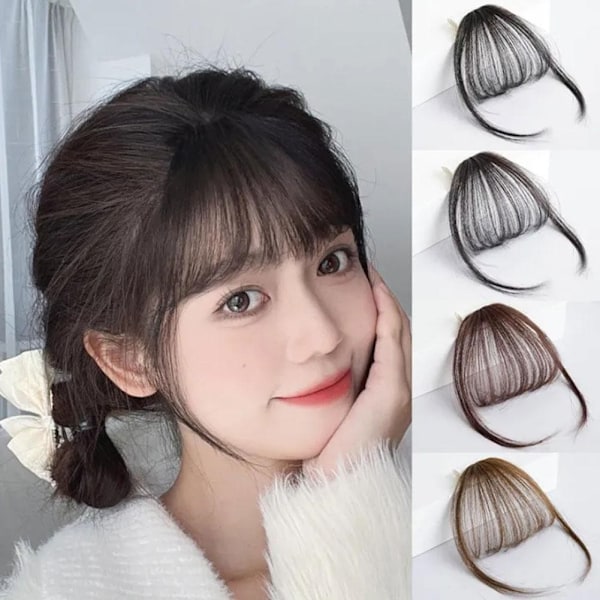 Koreansk 3D Air Bangs Clip Peruk Falska Bangs Osynlig Spårlös Peruk Bit Panna Förlängningsverktyg O3X6 black brown With sideburns