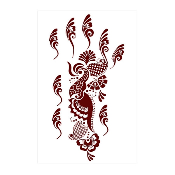 12 Stil Brun Henna Brun Spets Temporära Tatueringar Klistermärke För Kvinnor Mehndi Klistermärken För Hand O9o2 style 3 1pcs