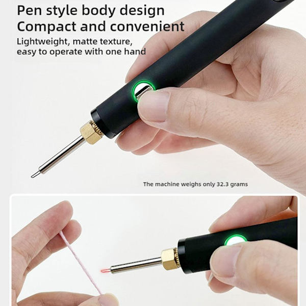 USB Elektrisk Lödkolv Kit 510 Svetslöd Verktyg Justerbar Varm J1 Green One size