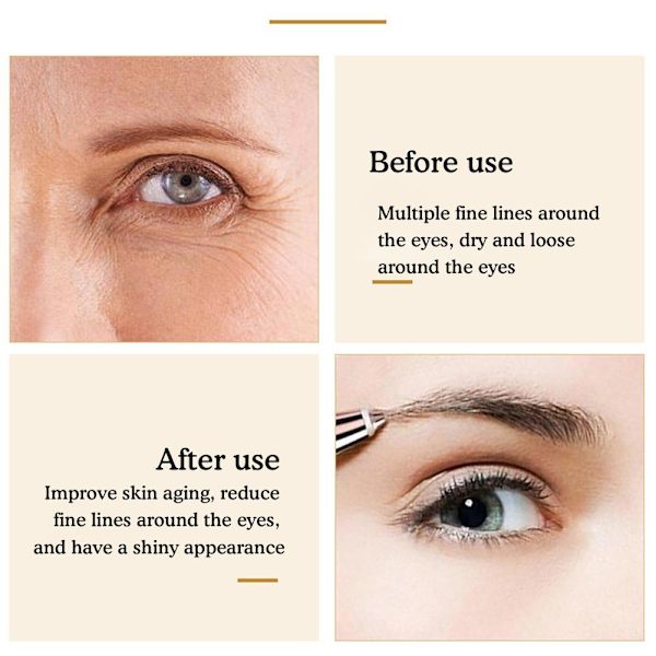 Kristall 24k Guld Pulver Gel Kollagen Ögonmask Anti Rynkor Fläckar Het J7 P U4E5