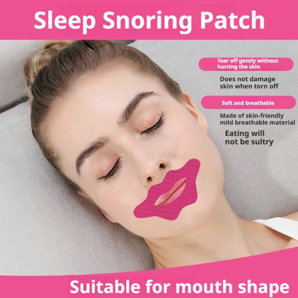 BQLQBQLQ Natt Sömn Läpp Näsa Andningsplåster Set, 30-pack Anti-Snarkningsstickers för Vuxna, Förbättra Sömnkvaliteten, Näskorrigeringstejp - Re