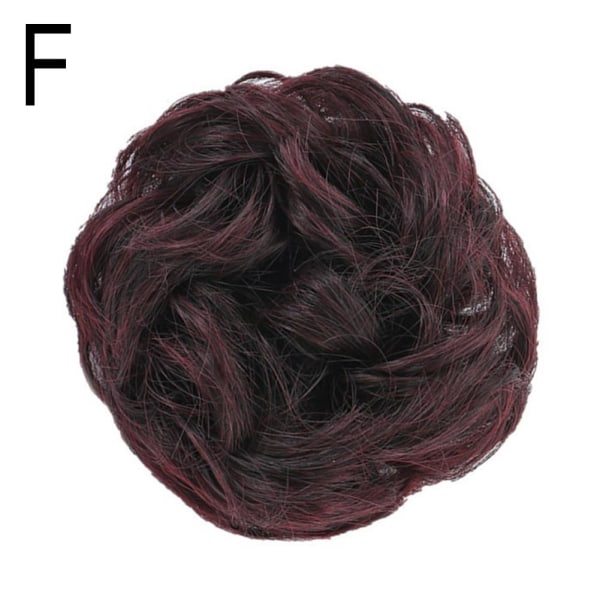 Lockigt stökigt hår Bun Piece Scrunchie Fake NaturalBobbleHair Exte red 13cm