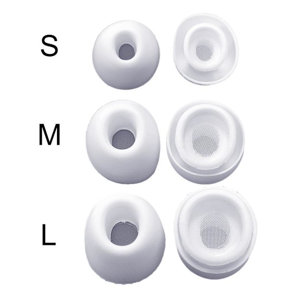 1 par hörlurskuddar Mjuka silikon Ersättningsöronproppar för AirPods ьф а △} whiteB medium size