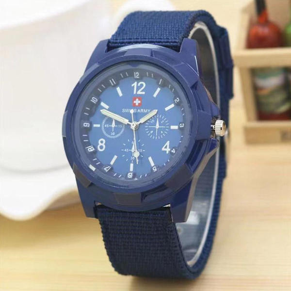 Casual Sport Quartz Klockor För Män Nylonband Hållbara Högvärdiga Klockor D0a6 Green One size