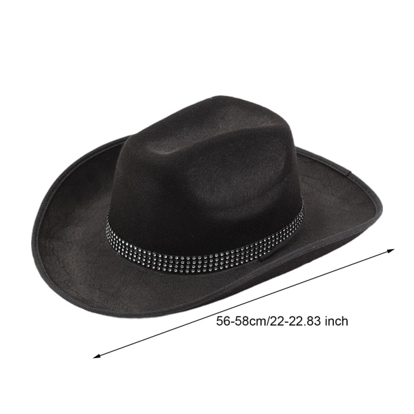 Man Kvinna Diamant Cowboyhatt Med Diamant Svart Vit.1 black One-size