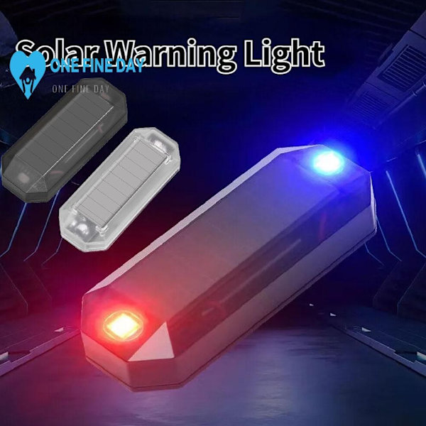 Solar Varningslampa för Bil Universal LED Bil Stöldskyddslampa H5e7 White One size