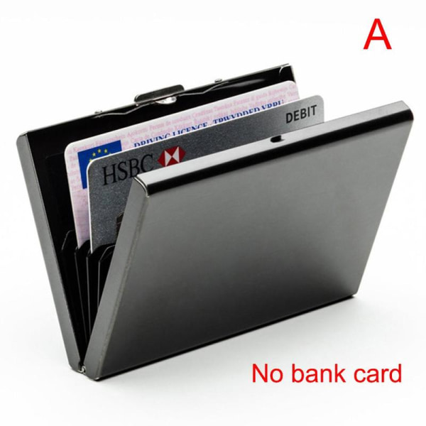 Aluminium Metall Slim Anti-Scan kreditkortshållare RFID Blockering W black A