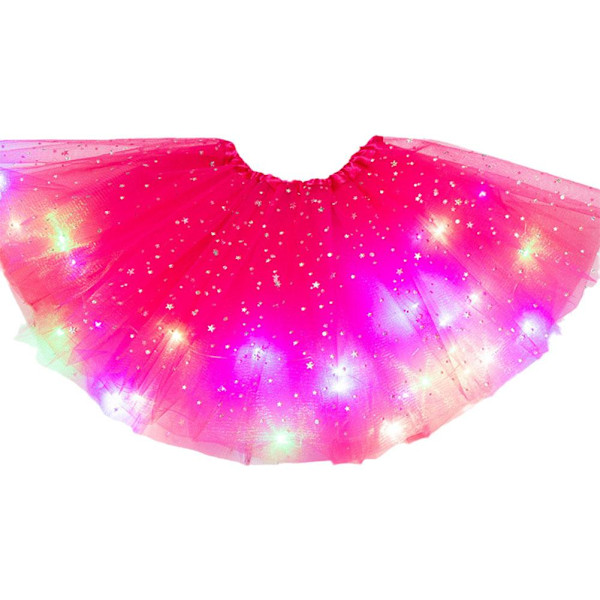 Magisk och lysande LED Tutu-kjol✨f J9C9 rose red one size
