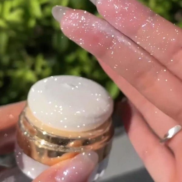 Glittrande Fairy High Light Kroppsglitter Puder Klapp Puder Mo