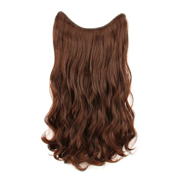 Lång lockig och vågig peruk för kvinnor dam brown black 60CM