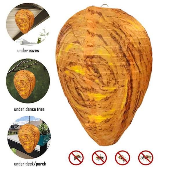 1 st Getingbo, Lockbete Hängande Falskt Getingbo Lockbete Effektivt Utomhus J2S8 Brown papery