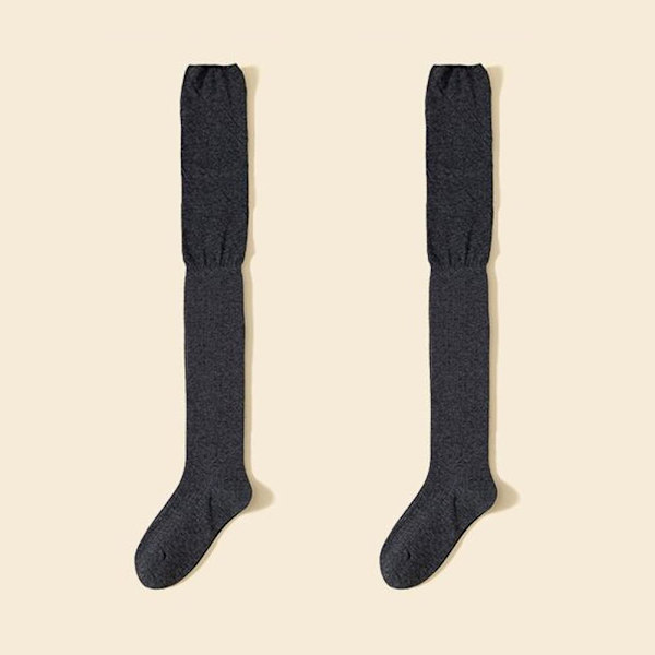 Lårhöga strumpor damer över knäet långa strumpor termiska varma parti F6D1 Gray One size