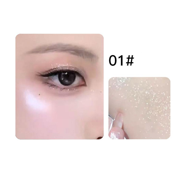 Ansiktskontur Puder Palett Shimmer Highlighter Skimmer Puder Smink Ny E7 03 # Pink Sparkle 10g