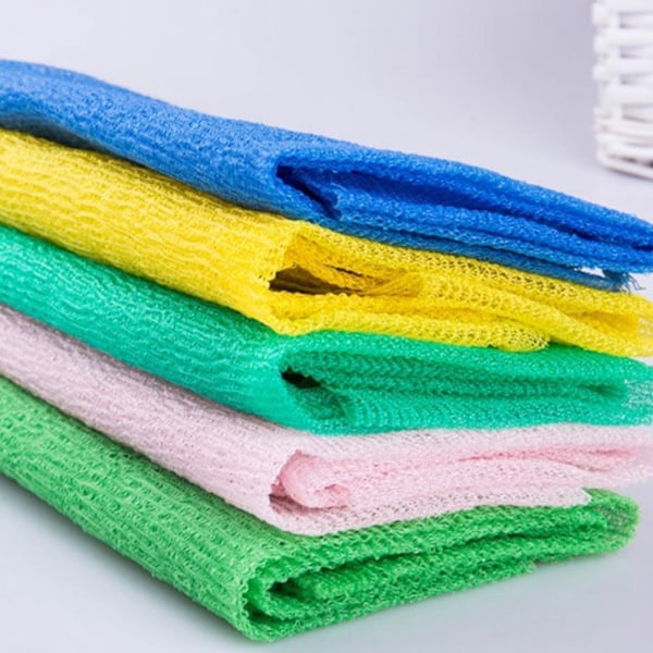 30*90cm Nylon Mjuk Bad Kroppstvätt Handduk Skrubb Bad Exfolierande E4G6 A5U0