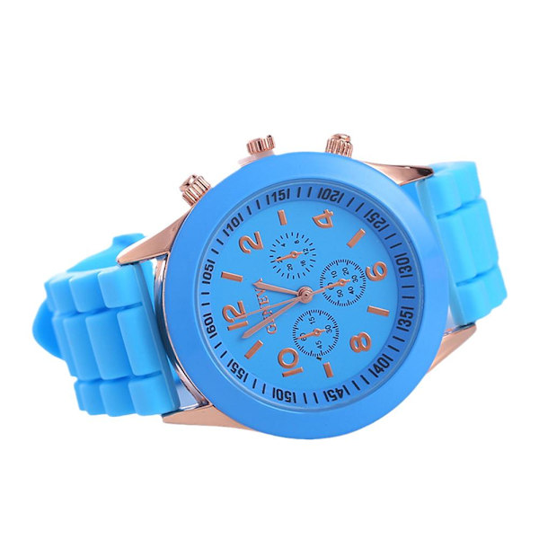 Färgad Jelly Quartz Silikonklocka Damklocka Present Jelly Armbandsur Student Dam F1W9 Blue One size