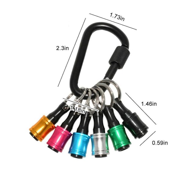 6 st 1/4\" Hex Shank Snabbkoppling Nyckelring Skruvmejsel Bits Verktyg. G4I9 color one