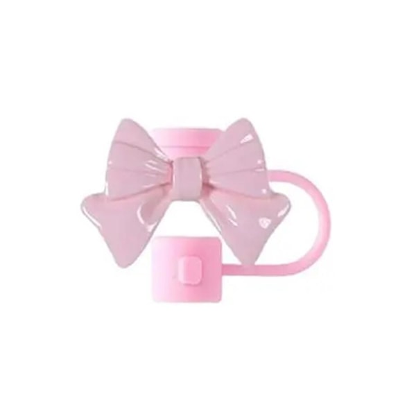 Silikon Sugrörsskydd Återanvändbara Rosett Sugrörsskydd Tätningspluggar F2 Skydd V2T9 Light Pink 1pcs