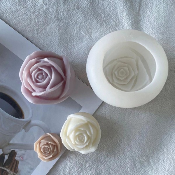 IUYQY 3D Blomma Molds Rose Form Ljusform Form Fonda 50-1306-d white 1306