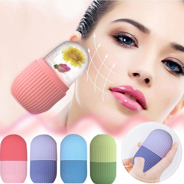 Is Ansiktsroller Silikon Hud Massager Vård Kub Form Boll n,1 Bricka O2X7 purple one-size