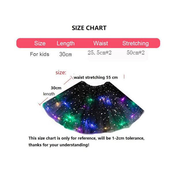 Magisk och lysande LED Tutu-kjol✨f J9C9 rose red one size