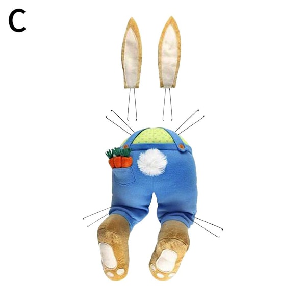 Påskdörrdekorationer Kaninrumpa Kranskit, Påskkaninrumpa Blue 1set