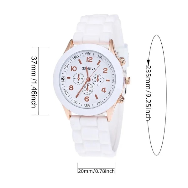 Färgad Jelly Quartz Silikonklocka Damklocka Present Jelly Armbandsur Student Dam F1W9 White One size