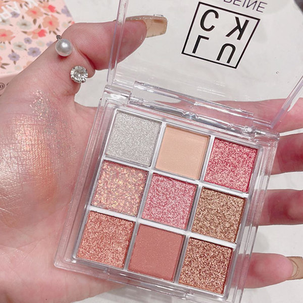 9 PalaceGrid Ins-Style Ögonskuggspalett Glitter Pärla Prisvärd Matt A9O9 01 # Coral Pink 10g