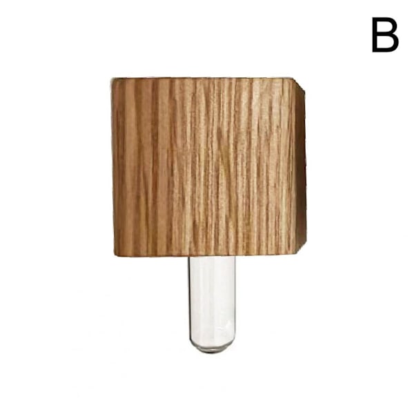 Kylskåpsmagneter Vas, Mini Glasvas, Magnetisk Väggplanta i Trä beech L 1pcs
