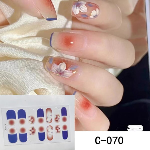 14 st 3D Blomster Nagelsticker - Lätt att Ta Bort - Flickaktigt Hjärta Sommar Nagelsti S1U3 C-064 14pcs