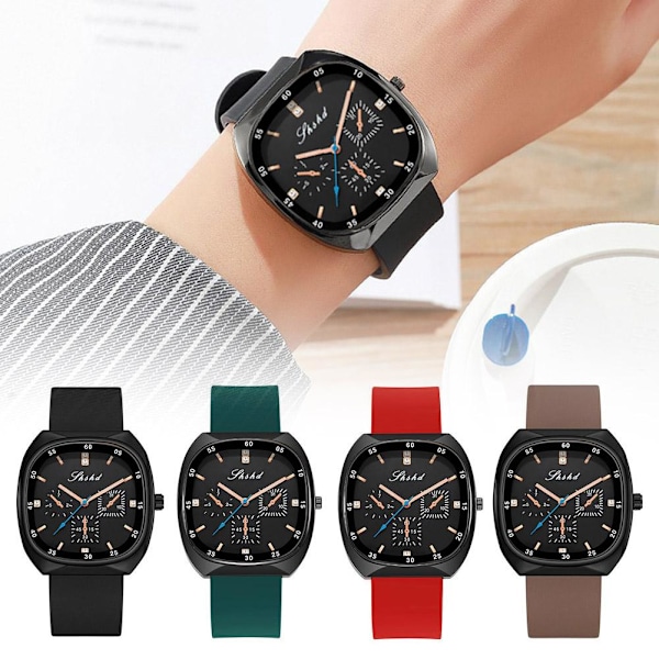 Lyxigt Silikonarmband Mode Dam Vattentät Klocka Unisex För Män Kvinnor Mode Koreansk O6f1 Red One size