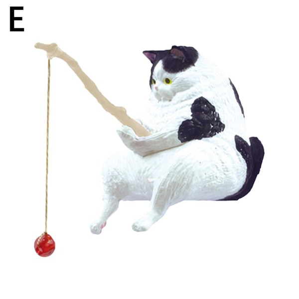 WAGA Kawaii Resin Cat Ornaments, Aquarium Ornament, Miniature Anim E One-size