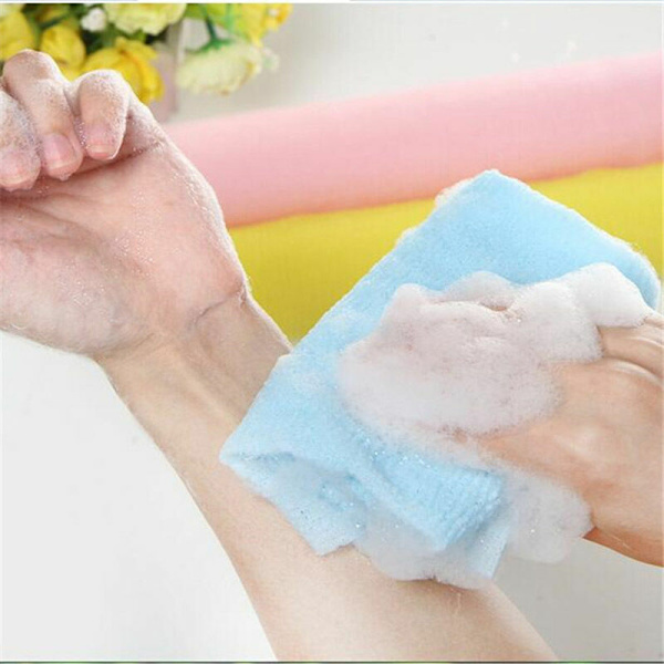 30*90cm Nylon Mjuk Bad Kroppstvätt Handduk Skrubb Bad Exfolierande E4G6 A5U0