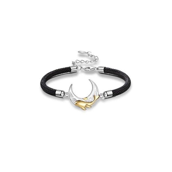 1/2x Snäcka Val Månform Armband Flätat Rep Pararmband Älskare Armringar Resten Av Livet J6K2 sliver onesize