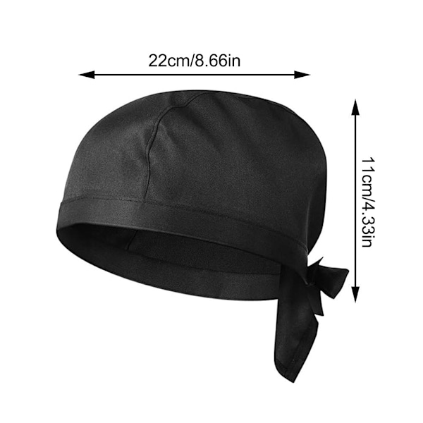 Kock Servitör Hatt Restaurang Kök Bandana Servitörer Restaurang Full Sushi Hatt Pirat Servitriser N5f4 black+white 1pcs