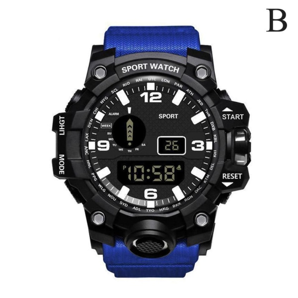 Multifunktionell elektronisk watch för män för män och kvinnor för män S Blue One size