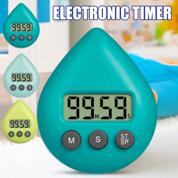 Duschtimer för barn och vuxna, digital duschtimer, vattentät Ene light green without  battery
