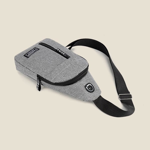Oxford Tyg Bröstväska Stor Kapacitet Sport Utomhus Ryggsäck Crossbody Enkel Axel Fritid V5a5 Gray One size