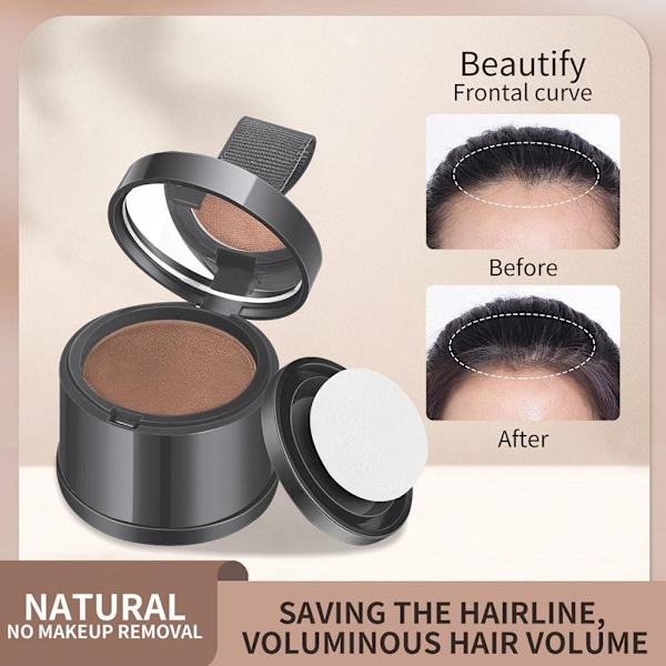 Hårlinjefyllande Skuggpuder Vattentätt Panna Täckande Concealer Puder Flintskalligt Hår Vitt F1K6  light coffee color 4.5g