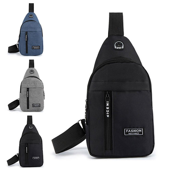 Oxford Tyg Bröstväska Stor Kapacitet Sport Utomhus Ryggsäck Crossbody Enkel Axel Fritid V5a5 Gray One size